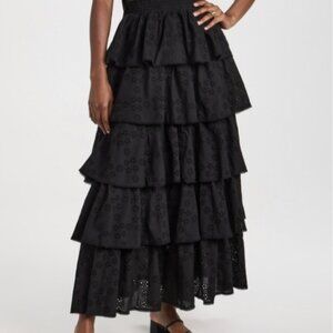 BRAND NEW IN BAG Hill House Noemie skirt black eyelet Size small